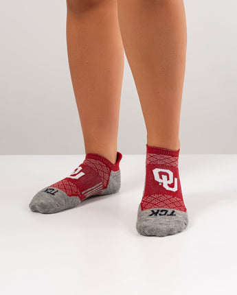 TCK socks Oklahoma Sooners Tour No Show Tab Socks - Made in USA