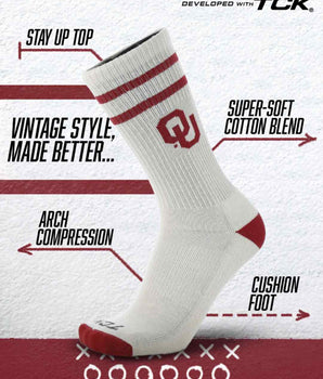 TCK socks Oklahoma Sooners | Vintage | NCAA Mens and Womens Soft Cotton Sock