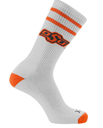 NCAA Vintage College Striped Socks - Oklahoma State Cowboys (Large)