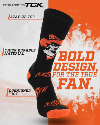 TCK socks Oklahoma State Cowboys Mayhem Crew Socks (Made in USA)