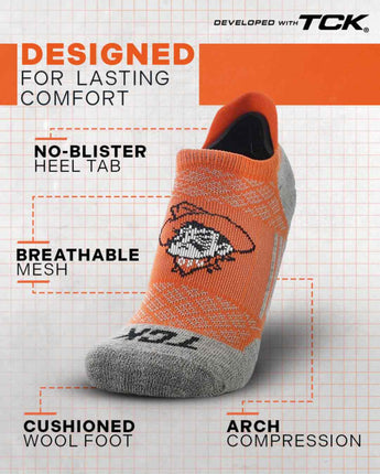 TCK socks Oklahoma State Cowboys Tour No Show Tab Socks - Made in USA