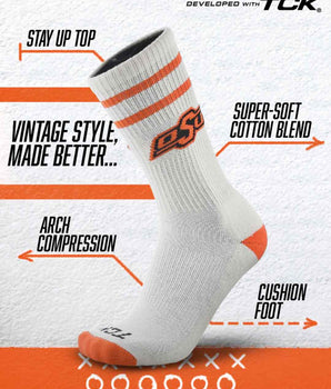 TCK socks Oklahoma State Cowboys | Vintage | NCAA Mens and Womens Soft Cotton Sock