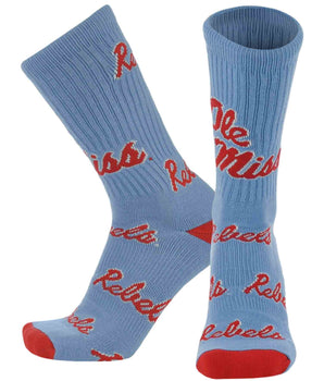 Ole Miss Rebels Mayhem Crew Socks (Made in USA)