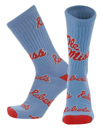 Ole Miss Rebels Mayhem Crew Socks (Made in USA)
