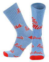 TCK socks Ole Miss Columbia Blue/Scarlet/White / Large Ole Miss Rebels Mayhem Crew Socks (Made in USA)
