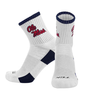 TCK Ole Miss Rebels Quarter Socks - Made in USA