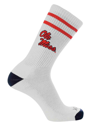 NCAA Vintage College Striped Socks - Ole Miss Rebels (Large)