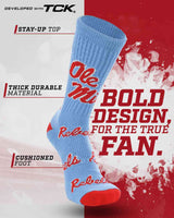 TCK socks Ole Miss Rebels Mayhem Crew Socks (Made in USA)