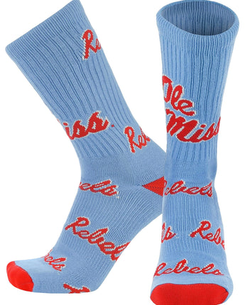 TCK socks Ole Miss Rebels Mayhem Crew Socks (Made in USA)