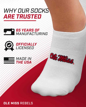 TCK socks Ole Miss Rebels / One Size TCK Ole Miss Rebels No Show Liner Socks (3-Pack)