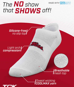TCK socks Ole Miss Rebels / One Size TCK Ole Miss Rebels No Show Liner Socks (3-Pack)