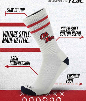 TCK socks Ole Miss Rebels | Vintage | NCAA Mens and Womens Soft Cotton Sock