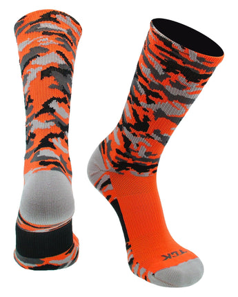 TCK socks Orange Camo / X-Large Elite Woodland Camo Performance Crew Socks