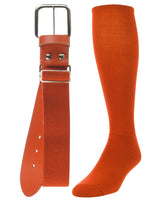 TCK socks Orange / Medium Baseball/Softball Adult Belt & Socks Combo Set