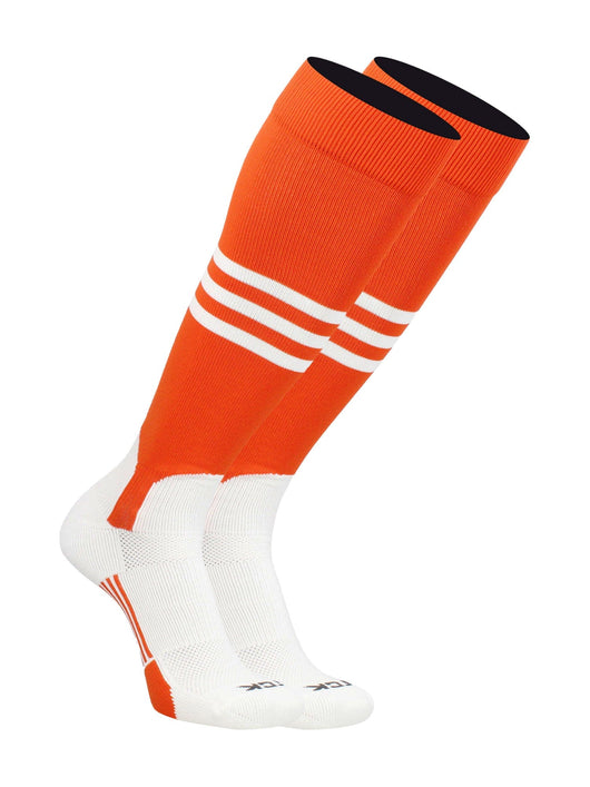 TCK socks Orange/White / Large TCK Baseball Stirrup Socks with Stripes Pattern B