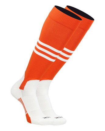TCK socks Orange/White / Large TCK Baseball Stirrup Socks with Stripes Pattern B