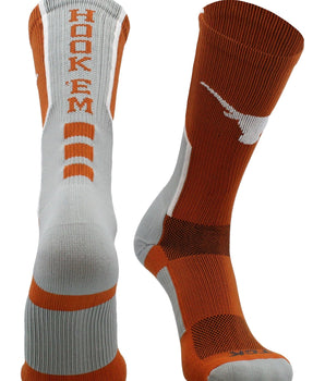 TCK socks Orange/White / Large Texas Longhorns Perimeter Crew Socks