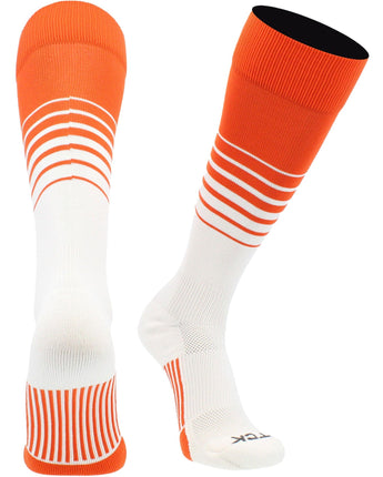 TCK socks Orange/White / Small TCK Elite Breaker Striped Athletic Socks | Over-the-Calf Soccer & Baseball