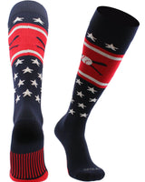 TCK socks Patriotic USA Baseball Socks with Baseball Bats Logo