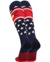 TCK socks Patriotic USA Softball Socks with Softball Bats Logo