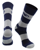 Penn State Nittany Lions Navy & White Striped Crew Socks - NCAA Men's Dress & Casual Game Day Apparel - Soft Gear, Large