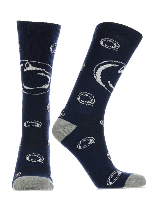 TCK socks Penn State Navy/Grey/White / Large Penn State Nittany Lions Socks Crew Length Sock Mayhem