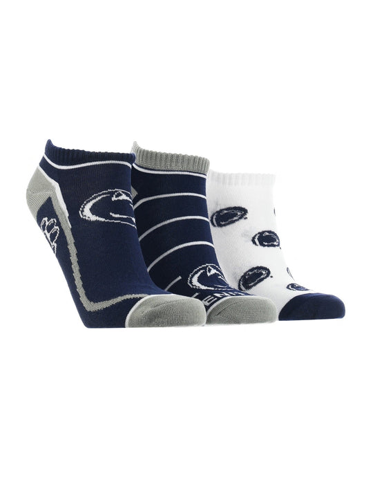 TCK socks Penn State Navy/White / Large Penn State Nittany Lions No Show Socks Full Field 3 Pack