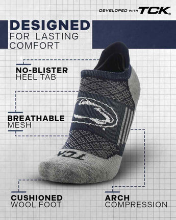 TCK socks Penn State Nittany Lions Tour No Show Tab Socks - Made in USA