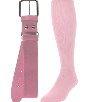 TCK socks Pink / Medium Baseball/Softball Adult Belt & Socks Combo Set