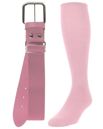 TCK socks Pink / Medium Baseball/Softball Adult Belt & Socks Combo Set
