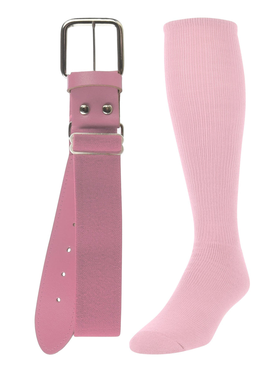 TCK socks Pink / Medium Baseball/Softball Adult Belt & Socks Combo Set