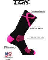 TCK socks Pink Ribbon Awareness Crew Socks