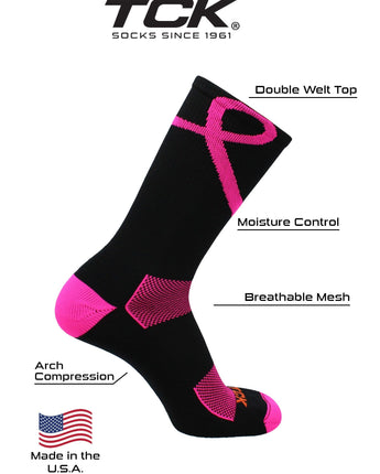 TCK socks Pink Ribbon Awareness Crew Socks