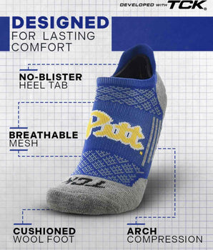 TCK socks Pittsburgh Panthers Tour No Show Tab Socks - Made in USA