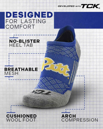 TCK socks Pittsburgh Panthers Tour No Show Tab Socks - Made in USA