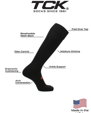 TCK socks Premier Soccer Sock with Fold Down Top