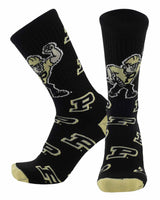 TCK socks Purdue Black/Vegas Gold / Large Purdue Boilermakers Mayhem Crew Socks (Made in USA)
