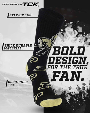 TCK socks Purdue Boilermakers Mayhem Crew Socks (Made in USA)