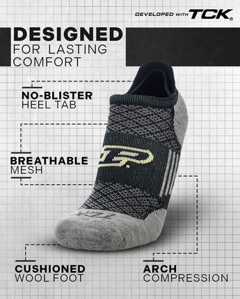TCK socks Purdue Boilermakers No Show Tour Socks - Made in USA