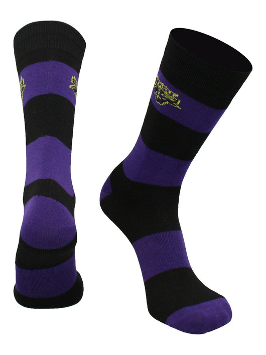 TCK socks Purple/Black / Large Minnesota State Mavericks Socks Game Day Striped Crew Socks