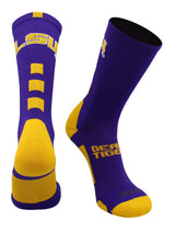 TCK socks Purple/Gold / Large LSU Tigers Baseline Crew USA Made