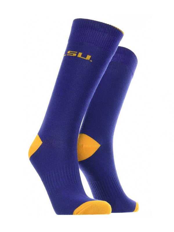 TCK socks Purple/Gold / Large LSU Tigers Dress Socks Dean's List Crew Length Socks