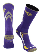 TCK NCAA Performance Champion Crew Socks – Northern Iowa Panthers, Purple/Gold, Large