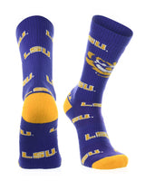 TCK socks Purple/Gold / Medium LSU Tigers Socks Mayhem Crew Socks (Imported)