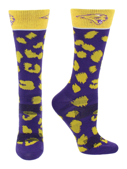 TCK socks Purple/Gold / Medium Northern Iowa Panthers Socks Womens Savage Crew Socks