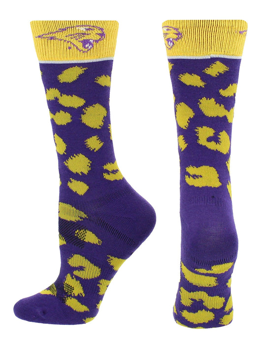 TCK socks Purple/Gold / Medium Northern Iowa Panthers Socks Womens Savage Crew Socks