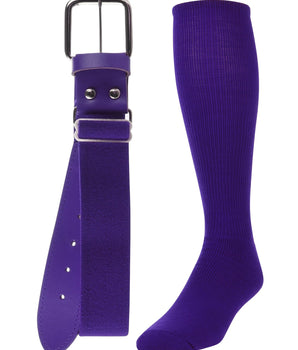 TCK socks Purple / Medium Baseball/Softball Adult Belt & Socks Combo Set