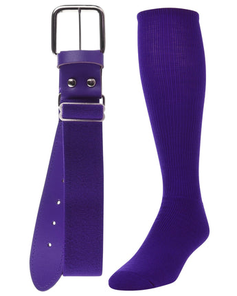 TCK socks Purple / Medium Baseball/Softball Adult Belt & Socks Combo Set