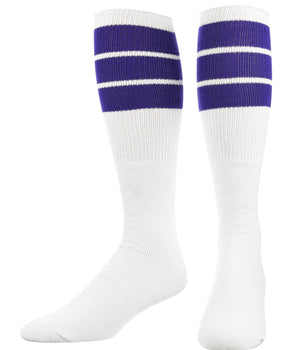 TCK socks Purple / Small Retro 3 Stripe OTC Tube Socks
