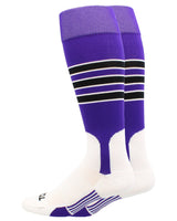 TCK socks Purple/White/Black / Small TCK Baseball Stirrup Socks with Stripes Pattern D